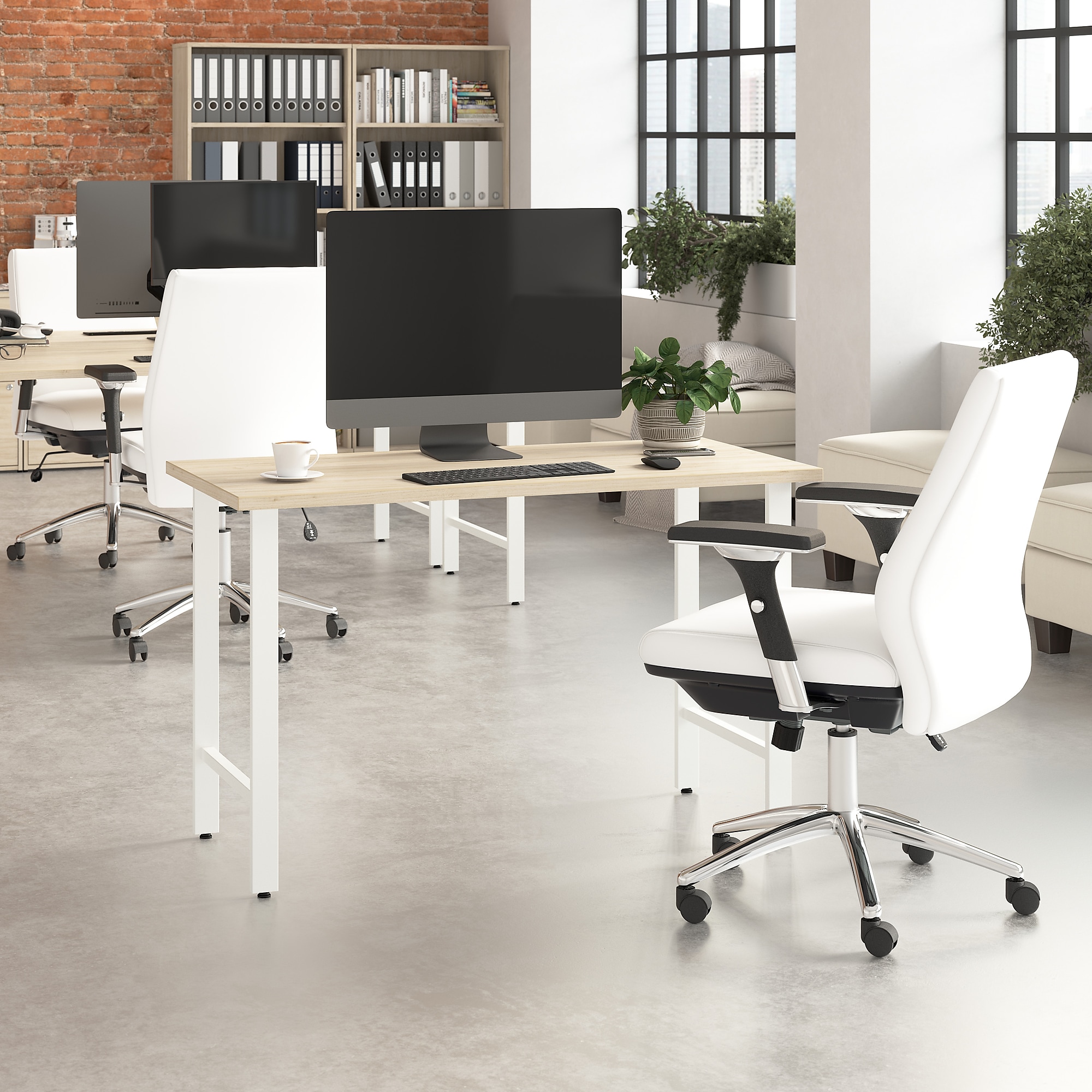 Bush Business Furniture Hustle 48W x 24D Computer Desk with Metal Legs, Natural Elm (HUD148NE) Sansujyuku sansujyuku.com