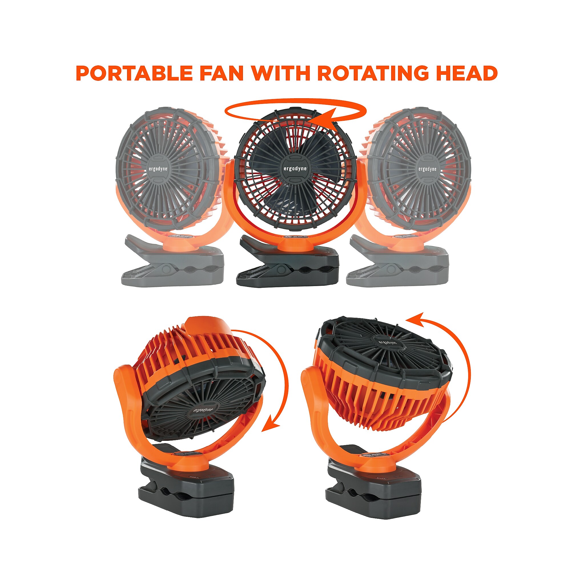 Ergodyne Chill-Its 6090 9.5″ Clip Fan, 2-Speed, Orange (12800) Sansujyuku sansujyuku.com