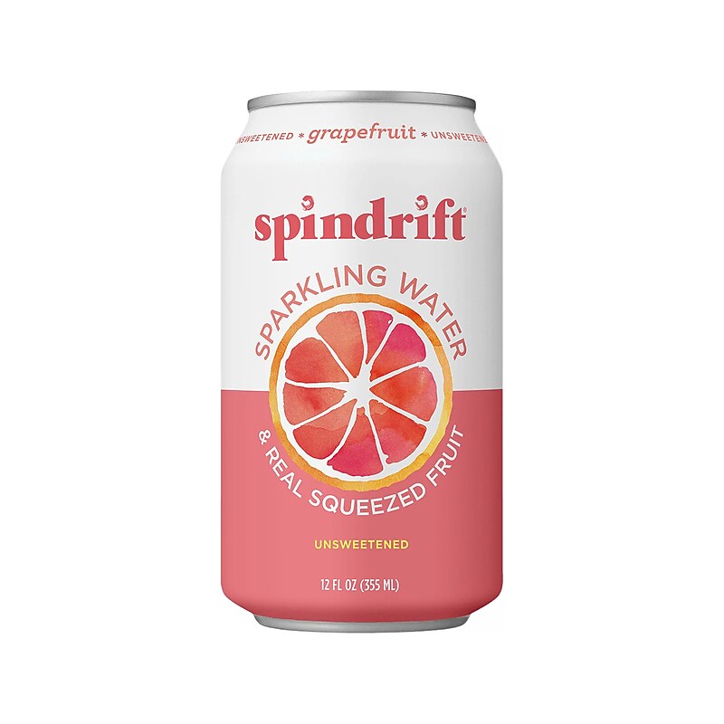 Spindrift Grapefruit Flavored Sparkling  Water, 12 oz., 24 Cans/Carton (0-4108-0003) image 1