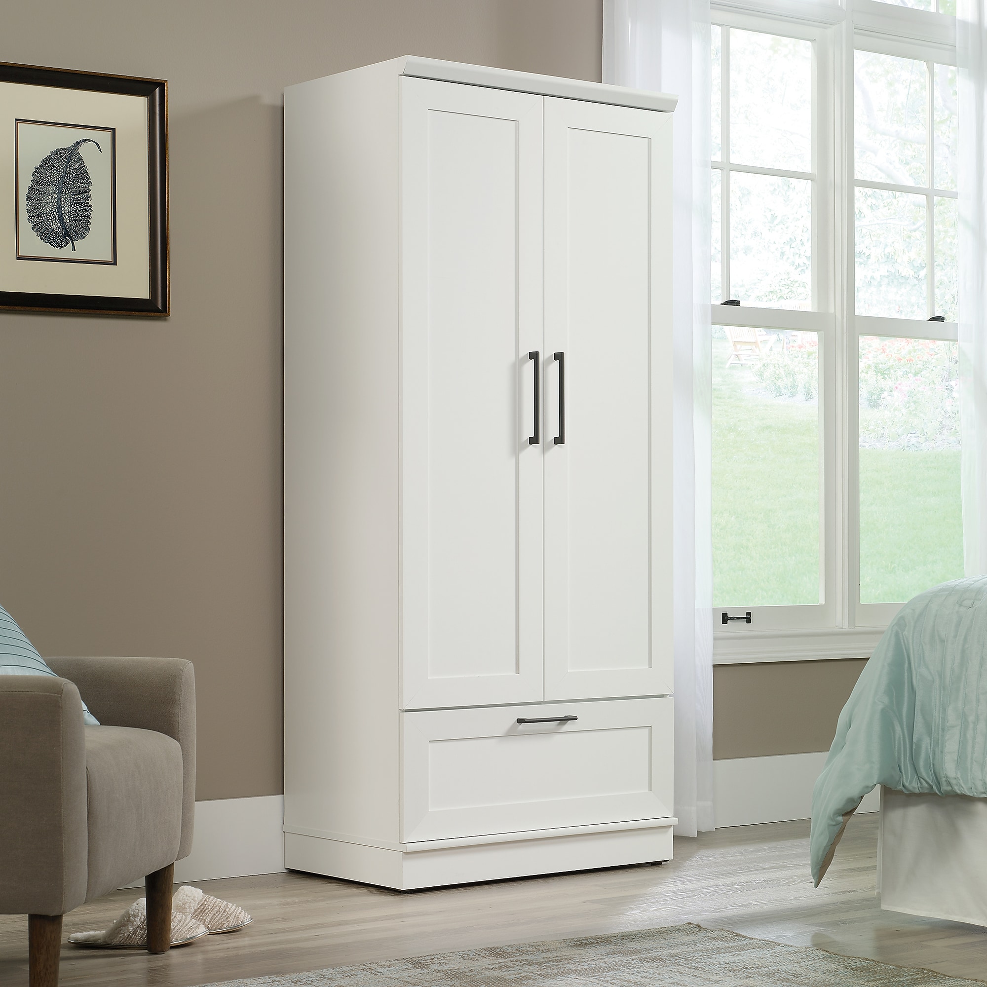 Sauder HomePlus 71″H Storage Armoire with 2 Shelves, Soft White (423144) Sansujyuku sansujyuku.com