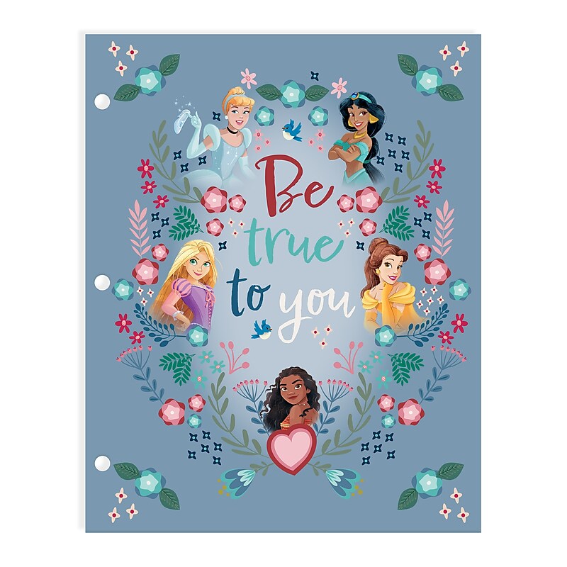 Innovative Designs Disney Princess 3-Hole Punched 2 Pocket Portfolio Folder, Multicolored (718358PR-SA) image 1