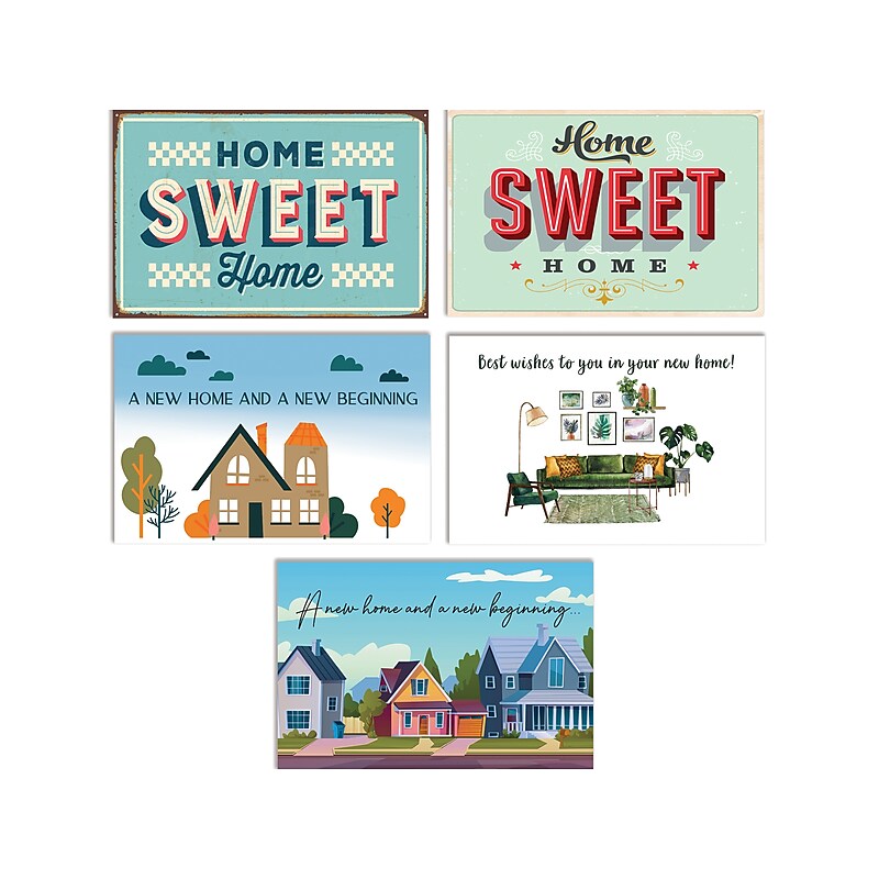 Better Office New Home Congratulations Cards with Envelopes, 4" x 6", Assorted Colors, 50/Pack (64621-50PK) image 1
