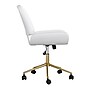 Martha Stewart Tyla Armless Faux Leather Swivel Executive Chair, White/Polished Brass (CH2209215WHGLD)~#|#~E689A3A7-2A38-4ED6-8620C6872CC0C8CE_sc7