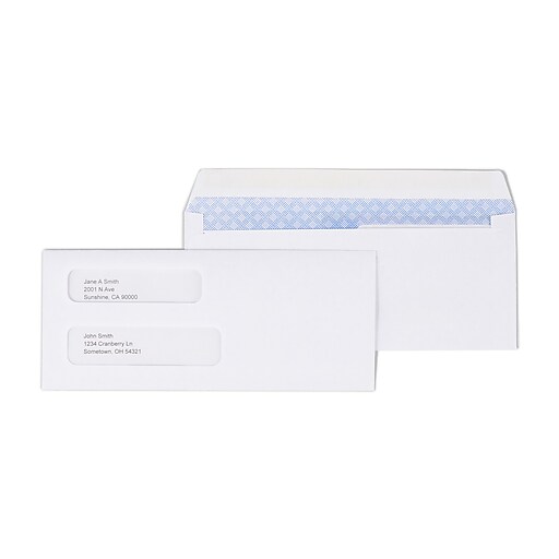 Staples Gummed Security Tinted 8 Business Envelopes, 3 5/8" x 8 5/8