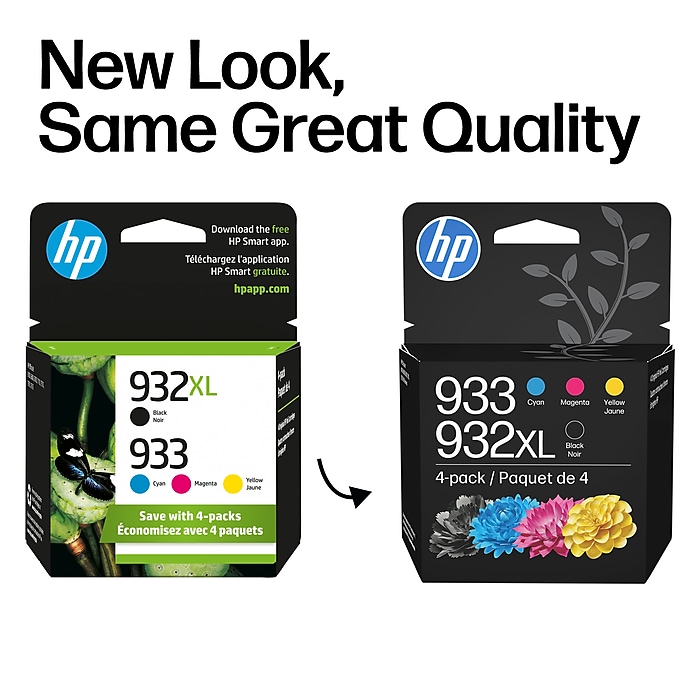 HP 932XL/933 Black High Yield and Cyan/Magenta/Yellow Standard