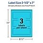 Avery Printable Rectangle Multipurpose Labels, 2.5" x 7", Bright Blue, 240/Box (94247)~#|#~E68E4B15-5D88-4F70-9E671EBD34EAD95C_sc7