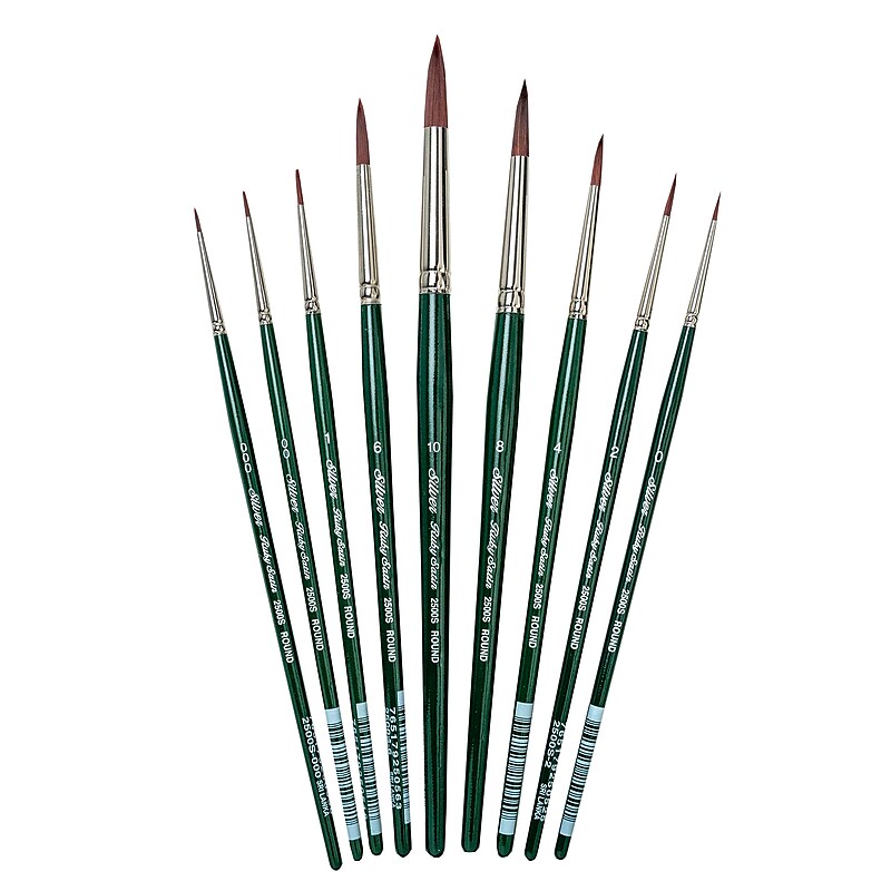 Silver Brush Ruby Satin Round Brushes, 9/Pack (SLVRS2599) image 1