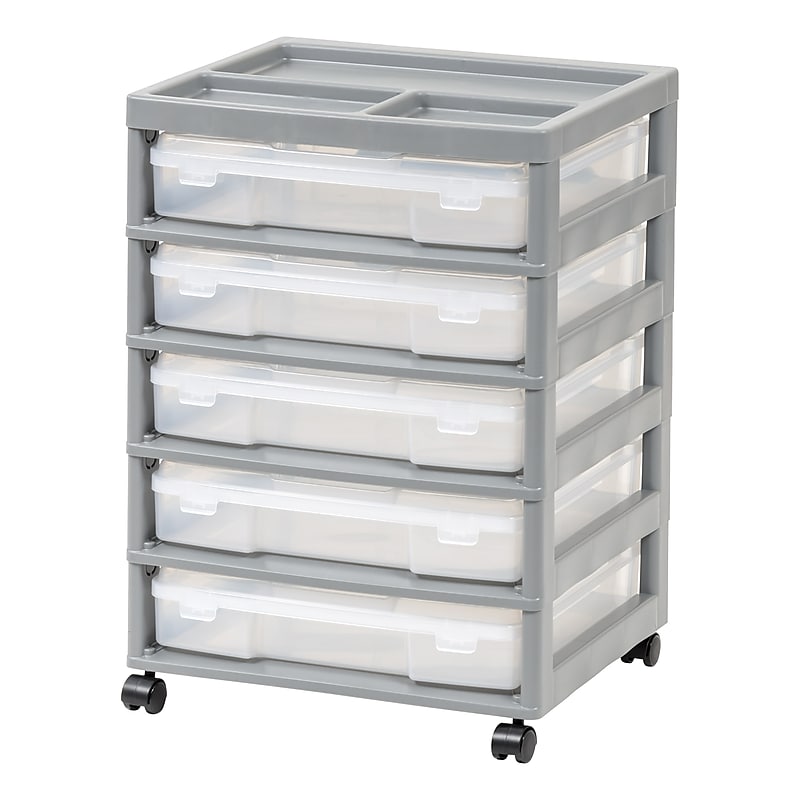 Iris 5-Drawer Storage Cart, Gray (585124) image 1