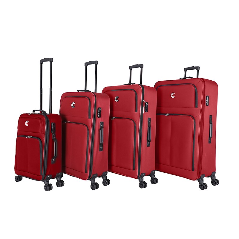 TUCCI Hardside Spinner Carry-On Luggage Set, TSA Checkpoint Friendly, Red, 4/Set (C014-04PC-BGD) image 1