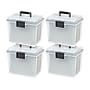 Iris WeatherPro Plastic File Box with Latching Lid, Letter/Legal Size, Clear, 4/Pack (110350)~#|#~E6A062D1-8A34-4F19-8CFB3C03F7F58F4F_sc7