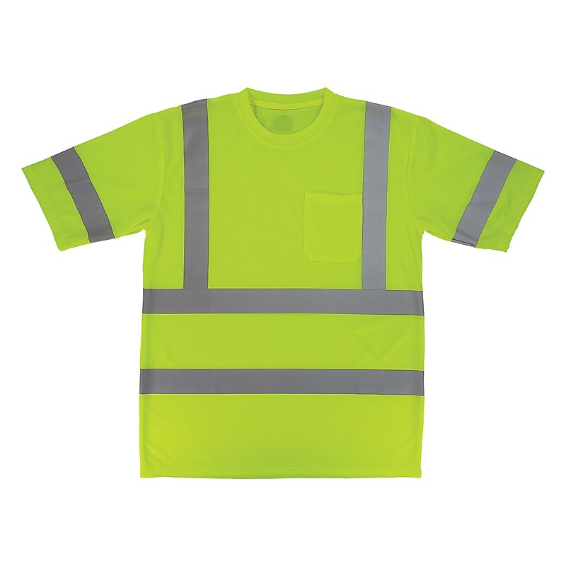 GloWear 8367 High Visibility Short Sleeve T-Shirt, ANSI Type R Class 3, Lime, Medium (22033) image 1