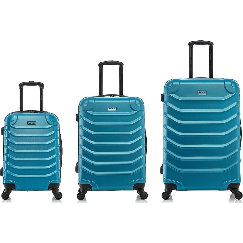 InUSA Endurance 3-Piece Hardside Spinner Luggage Set, TSA Checkpoint Friendly, Teal (IUENDSML-TEA) image 1