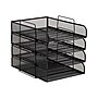Mind Reader 4-Tier Stackable Paper Desk Tray, Metal Mesh, Black, 4/Pack (BSTACK4-BLK)~#|#~E6A8461A-D77C-4DAA-9105BAE8647B2876_sc7