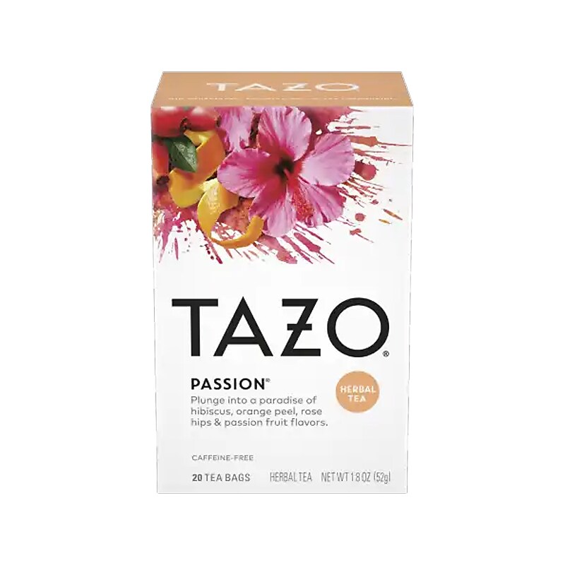 Tazo Passion Herbal Tea, Tea Bag, 1.8 Oz., 20/Box (30794522200451) image 1