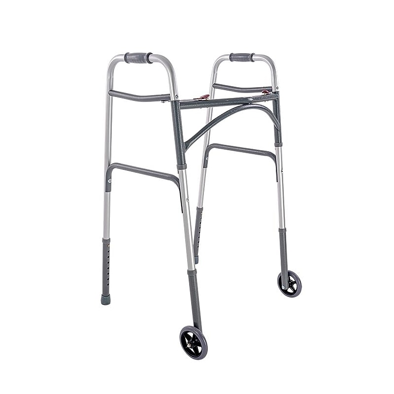 Dynarex Bariatric Dual Release Folding Walker with Wheels (10166) image 1
