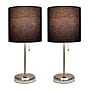 Creekwood Home Oslo Duo 19.5" LED Table Lamp with USB Port, Brushed Steel/Black Shade, 2/Set (CWT-2012-BK-2PK)~#|#~E6AF55A3-7581-4C35-95F2D93F55B66090_sc7