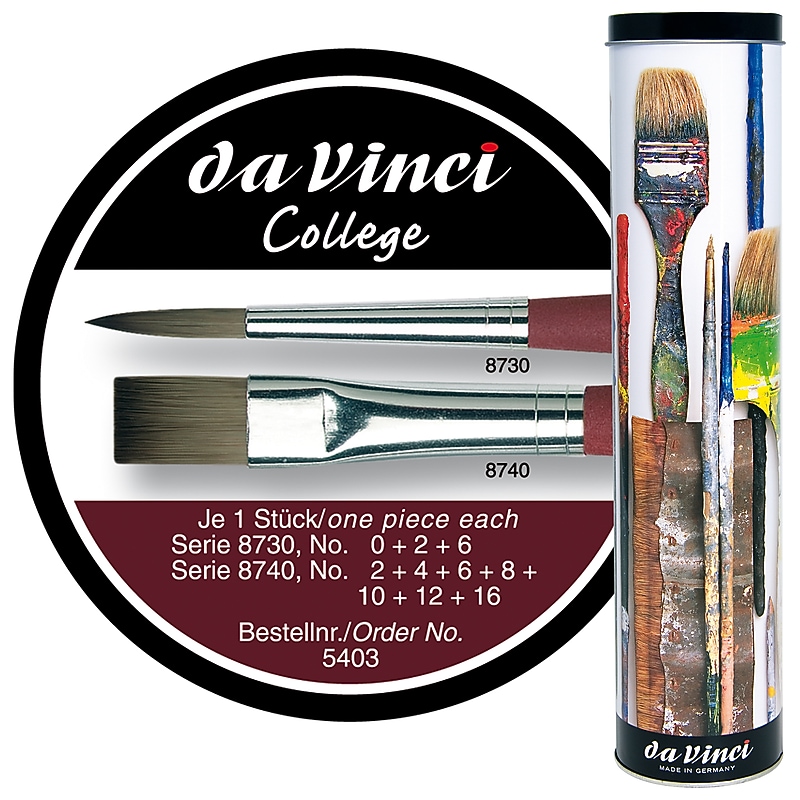 da Vinci COLLEGE Acrylic & Oil Synthetic Bristle, Student Brushes, 10/Pack (DVXVA54030) image 1