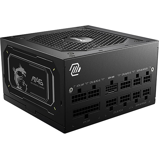 MSI 750W ATX 3.1 80 PLUS Gold Power Supply, Black (MAGA750GLPCIE5