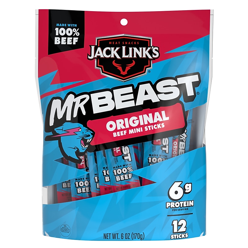 Jack Link’s x MrBeast Mini Original Beef Meat Stick, 6 oz. (10000044702) image 1