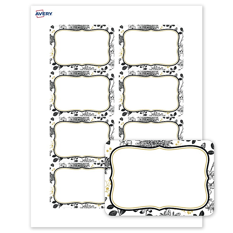 Avery Rectangle Laser/Inkjet Multipurpose Labels, 2-1/3" x 3-3/8", White, 80/Pack (19479371044) image 1