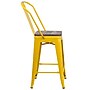 Flash Furniture Lily Contemporary Metal Vertical Back Counter Height Stool, Yellow, 4-Pieces/Pack (4CH3132024GBYLW)~#|#~E6C16DAB-67A7-45BE-B580F989B1C2EEDB_sc7