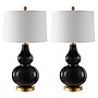 Safavieh Karlen 28.5" LED Table Lamp, Black/Gold, 2/Set (TBL4223B-SET2)~#|#~E6C57B4E-2B62-4847-BFE71F3D7FAB2D15_sc7