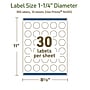 Avery Dissolvable Circle Multipurpose Labels, 1.25" Dia., Off-white, 300/Pack (94505)~#|#~E6C7CE1F-CFC1-4B2D-9CC1DEE538C47D89_sc7