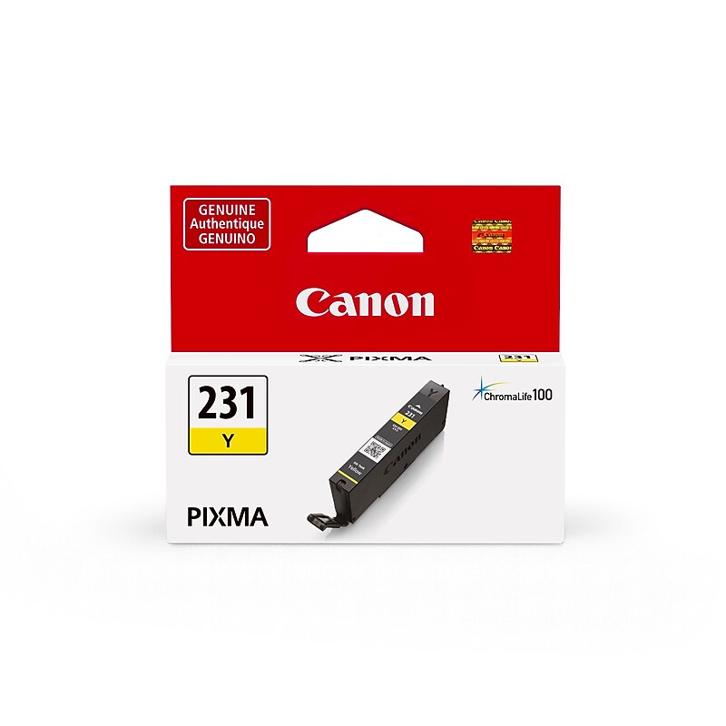 Canon Genuine CLI-231Y Yellow Standard Yield Ink Cartridge (6677C001) image 1
