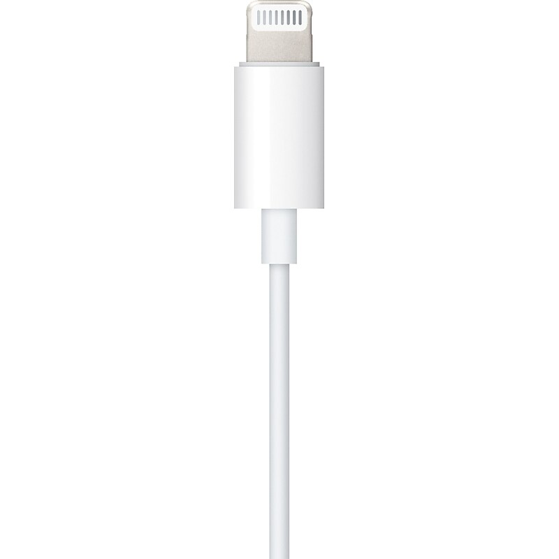 Apple 4' 3.5mm to Lightning Audio Speaker Cable, Male, White (MXK22AM/A) image 1