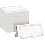 Better Office 2" x 3.5" White/Gold Table Tent Place Card, 100/Pack (64648-100PK)~#|#~E6D134D1-5CBE-40E0-9D72B1DF723DD80C_sc7