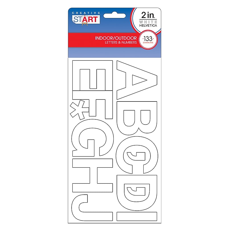 Creative Start 2" Self-Adhesive Letters, Numbers and Characters, White, 99/Pack, 3 Packs/Bundle (098131PK3) image 1