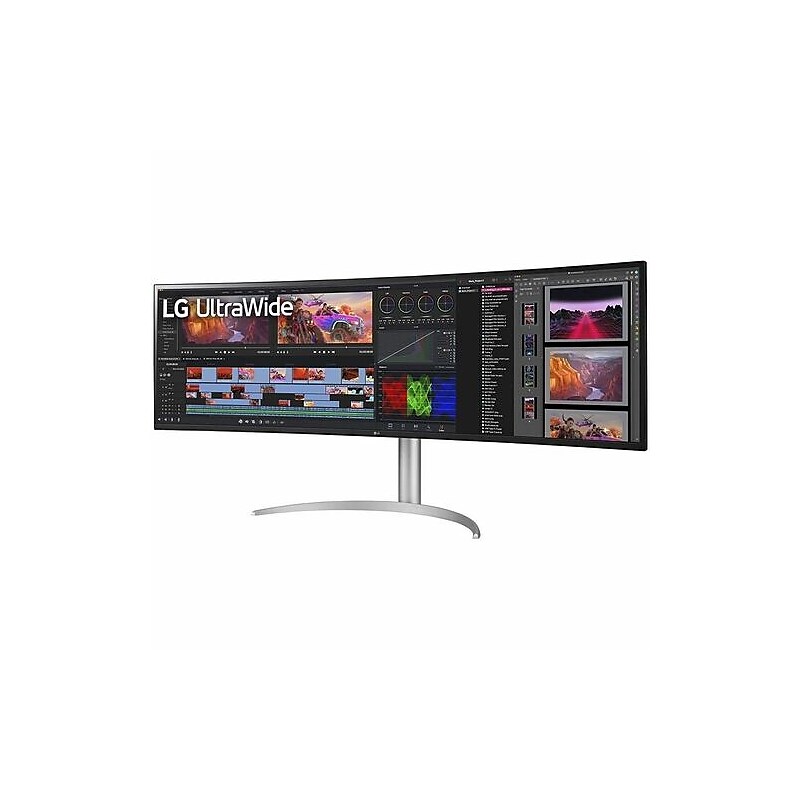 LG UltraWide 49" Curved 144Hz LCD Business Monitor, White Texture (49BQ95C-W) image 1
