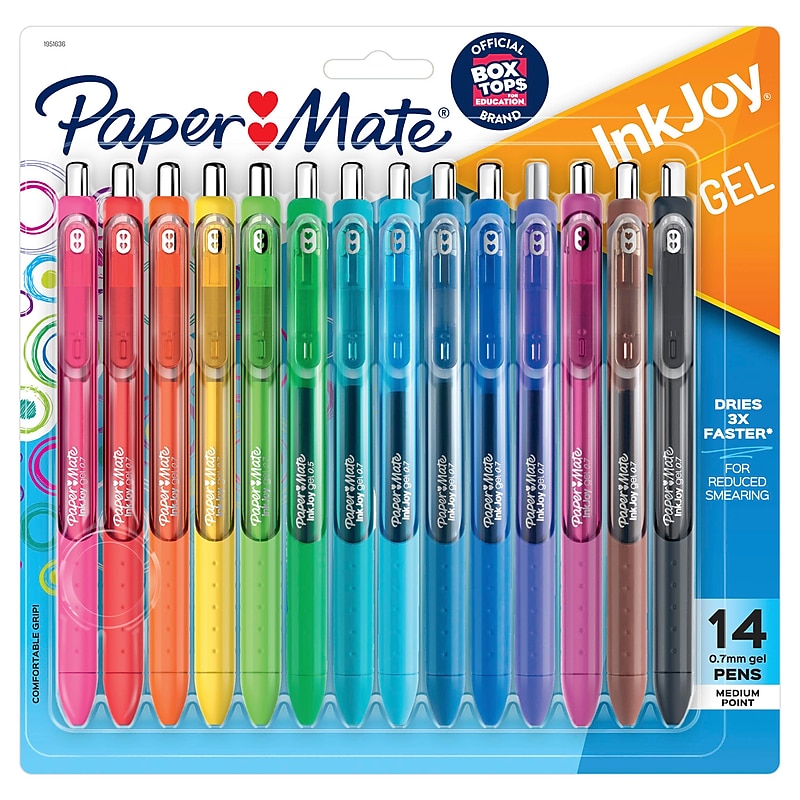 Paper Mate InkJoy Retractable Gel Pens, Medium Point, 0.7mm, Assorted Ink, 14/Pack (1951636) image 1