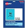 Avery Printable Rectangle Multipurpose Labels, 1" x 2-5/8", Bright Blue, 160/Pack (94201)~#|#~E6E4D86A-7488-4035-A129BD3595118F5E_sc7