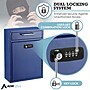 AdirOffice Steel Locking Wall Mounted Drop Box Interoffice Mailbox with Key and Combination Lock , Blue (631-04-BLU-KC-PKG)~#|#~E6ECD08E-9300-469B-BFE91BA537D2B848_sc7