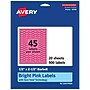 Avery Laser/Inkjet Barbell Multipurpose Labels, 0.5" x 2.5", Bright Pink, 900/Pack (94749)~#|#~E6F2B64F-B715-4BF8-BDC2C8BB6686D670_sc7