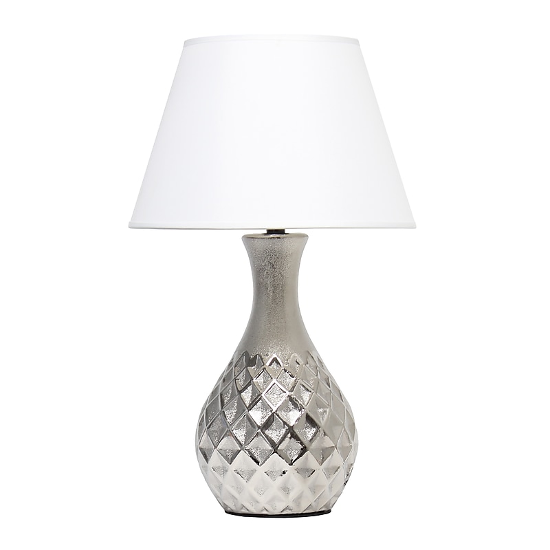 Elegant Designs Juliet Ceramic 20.47" LED Table Lamp, Metallic Silver (LT2041-MSV) image 1