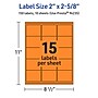 Avery Laser/Inkjet Multipurpose Rectangle Labels, 2" x 2-5/8", Bright Orange, 150/Pack (94235)~#|#~E6FA293C-BCBF-417F-8C89C4D45C662484_sc7