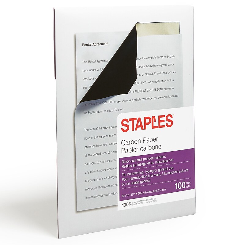 Staples® 8.25" x 11.25" Medical Carbon Paper, Black, 100 Sheets/Ream, /Box (ST34694) image 1