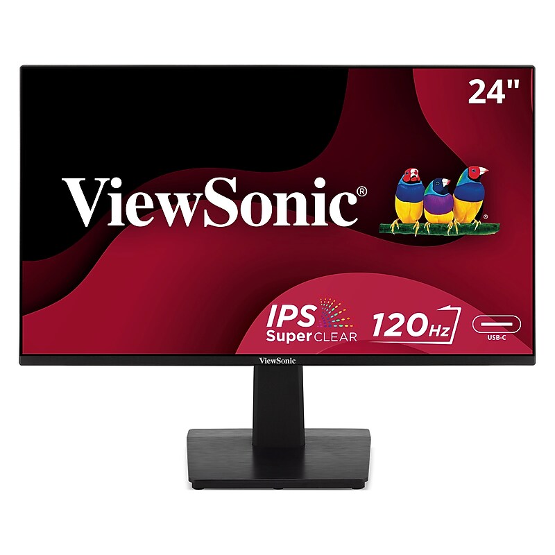 ViewSonic 24" 1080p 120Hz LED Monitor with HDMI, VGA, USB-C, Black, 4-Port USB Hub (VA2448-MHU) image 1