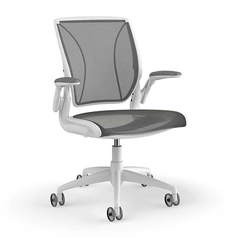 Humanscale Diffrient World Ergonomic Mesh Swivel Task Chair, White/Black (W11BN10N10SHNSC) image 1