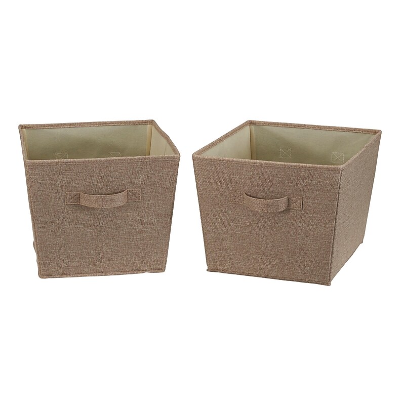 Household Essentials Medium Folding Fabric Storage Bin, 10" x 12"x 14", 29 Qt., Beige, 2/Pack (7845-1) image 1