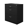 Space Solutions 3-Drawer Lateral File Cabinet, Letter/Legal Size, Lockable, 31.88"H x 30"W x 17.63"D, Black (25070)~#|#~E70A1D16-B4B8-4470-B3D63540F2F97093_sc7