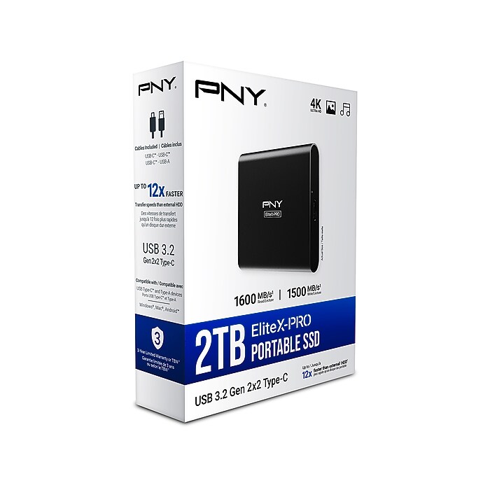 PNY 2TB SSD ポータブルSSD Amazon | PNY SSD 外付け 2TB ポータブルSSD USB 3.2 Gen 2x2 最大読出