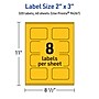 Avery Laser/Inkjet Rectangle Scalloped Multipurpose Labels, 2" x 3", Bright Yellow, 320/Pack (94267)~#|#~E70D23B0-1199-4DEE-B917F9A245E9496B_sc7