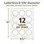 Avery EcoFriendly Laser/Inkjet Circle Multipurpose Labels, 2-1/4" Dia., White, 600/Box (94510)~#|#~E718DA36-3A68-4DB1-A6945F061C461C08_sc7
