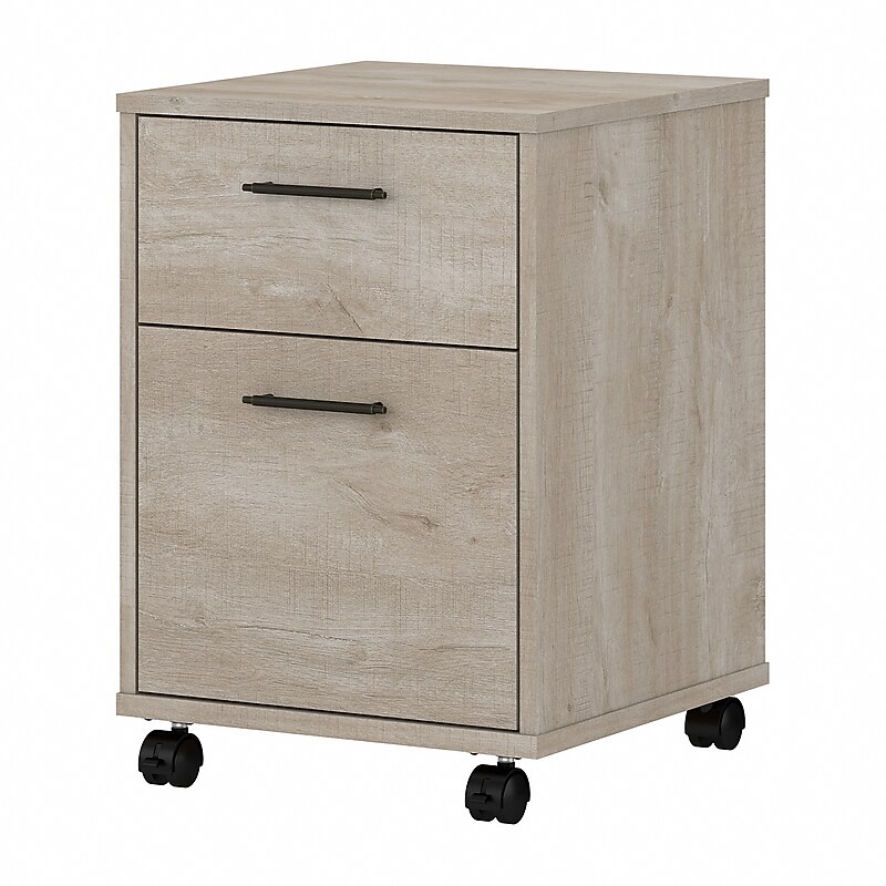 Bush Furniture 2-Drawer Mobile Vertical File Cabinet, Letter Size, 22.28"H x 15.51"W x 15.74"D, Washed Gray (KWF116WG-03) image 1
