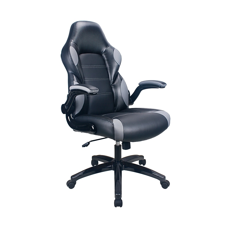 Raynor Group Playr Polyurethane Gaming Chair, Black/Grey (G-GAMEBSC-GRY) image 1