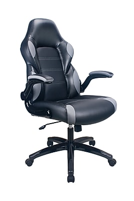 Raynor Group Playr Polyurethane Gaming Chair, Black/Grey (G-GAMEBSC-GRY) Simolary simolary.com