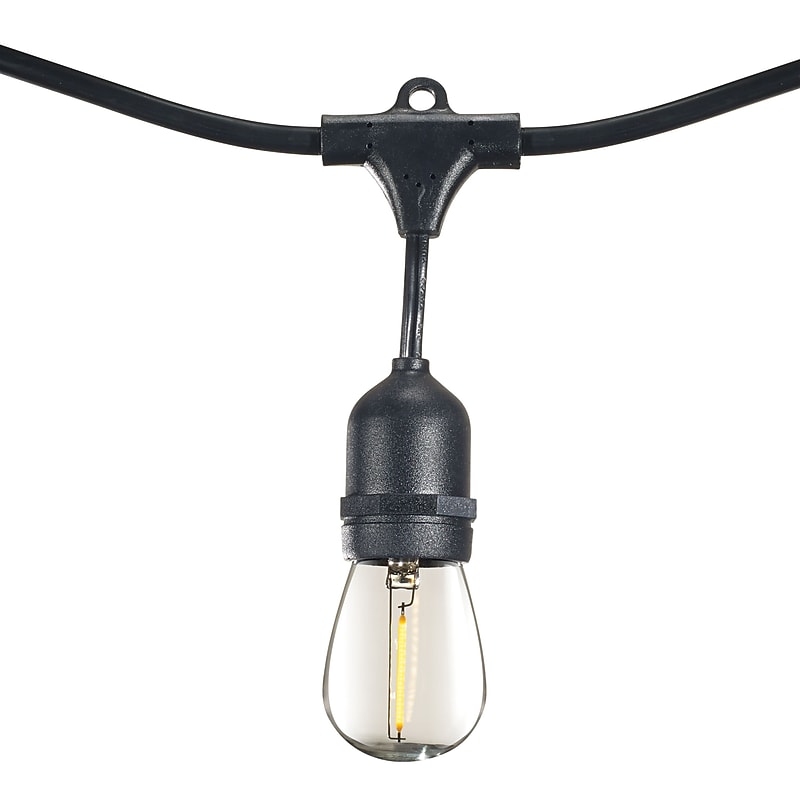 Bulbrite 48-foot String Light Kit with Clear Shatter Resistant Vintage Style S14 LED Light Bulbs (812483) image 1